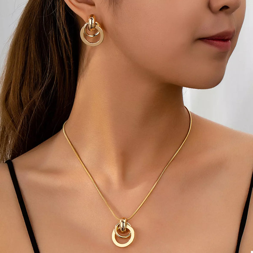 18K Vergulde Sieradenset – 3-delig – BRILHAH