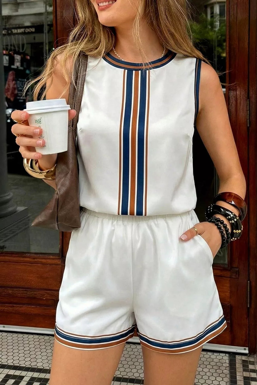 Ensemble Femme Rayé avec Top et Short – BRILHAH