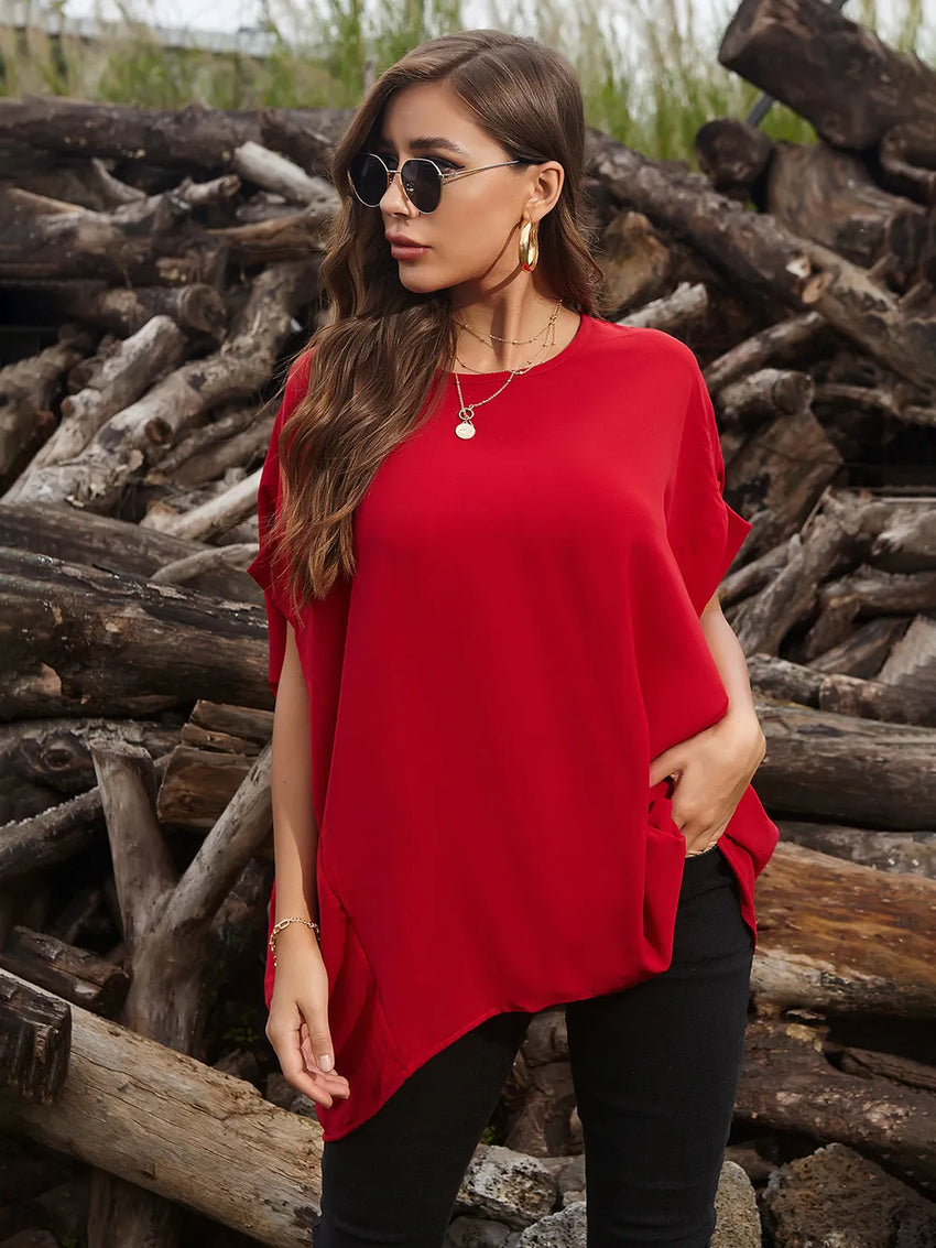 T-shirt Femme à Manches Courtes et Col Rond – BRILHAH